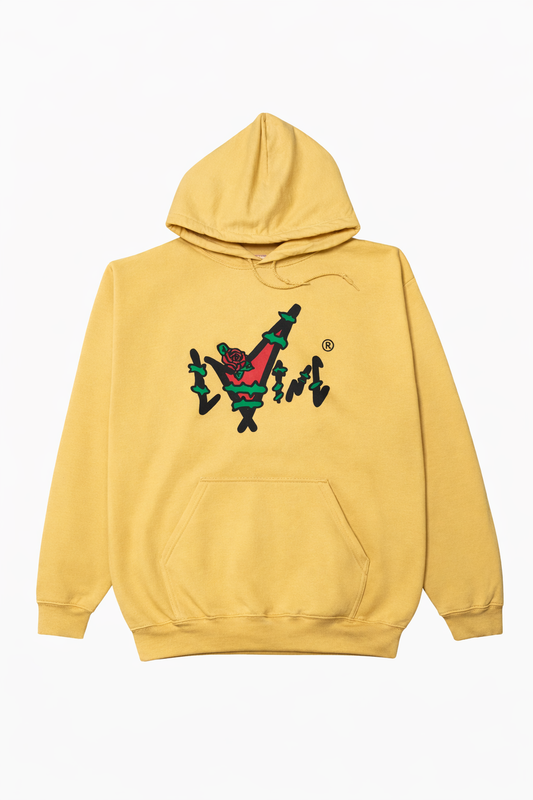 Classic Rose Ink Hoodie Tan