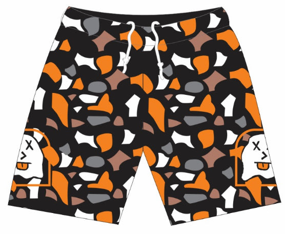 K.O Kasper Pocket Wind Breaker Shorts ( Orange Camo)