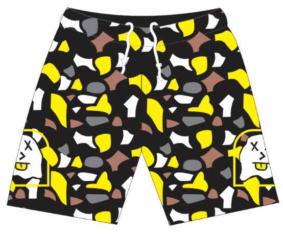 Copy of K.O Kasper Pocket Wind Breaker Shorts (Yellow Camo)
