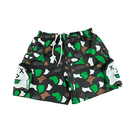 K.O Kasper Pocket Wind Breaker Shorts (Green Camo)