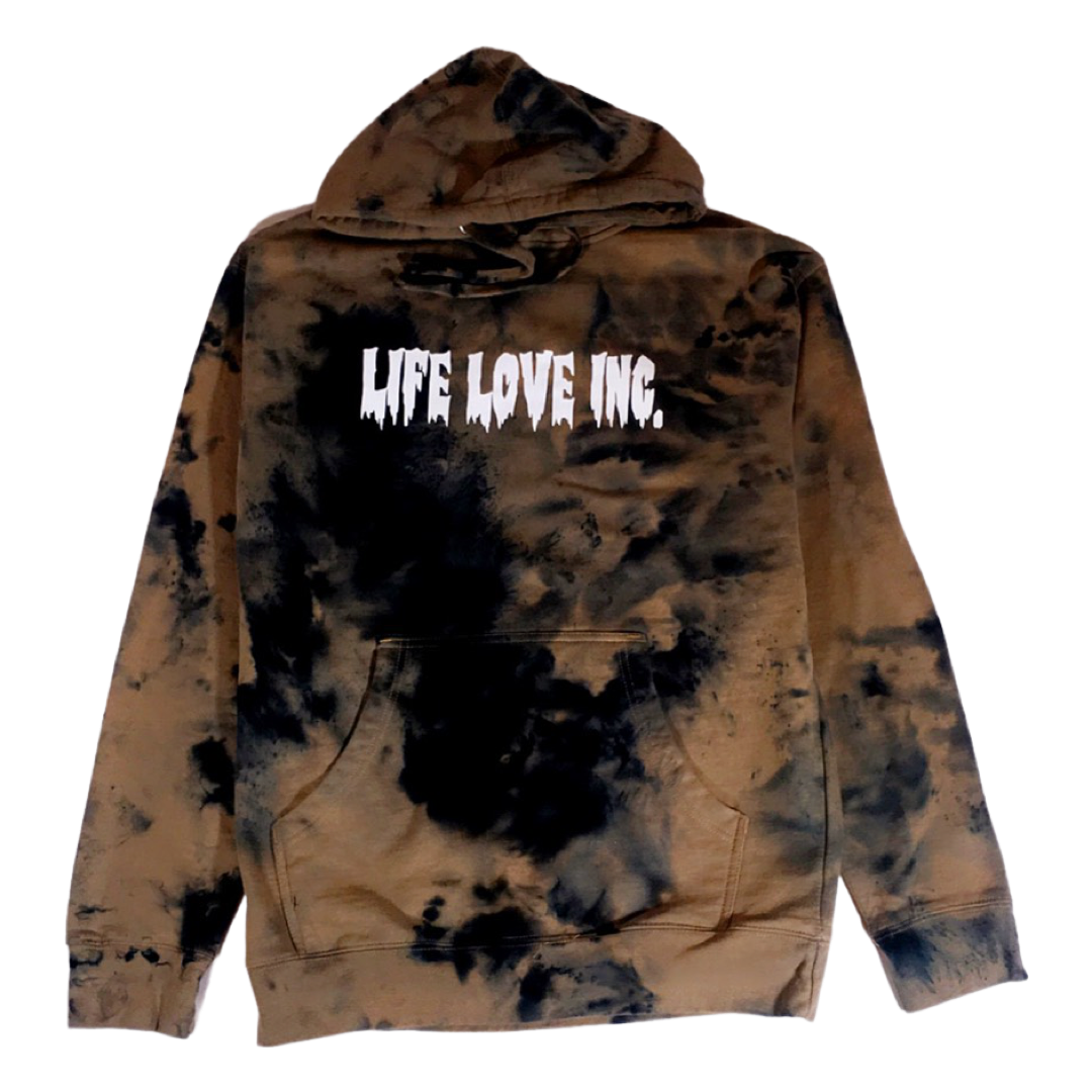 White Creepy Ink Mist Dye Hoody