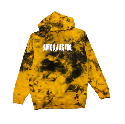 White Creepy Ink Mist Dye Hoody