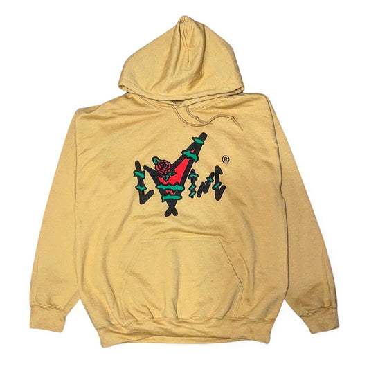 Classic Rose Ink Hoodie Tan