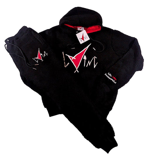 (Black) Classic Ink Sherpa Jogger suit